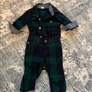 Gap baby boy tartan outfit